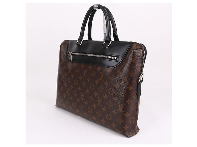 Louis Vuitton Pasta de documentos preta em tecido - vista 3