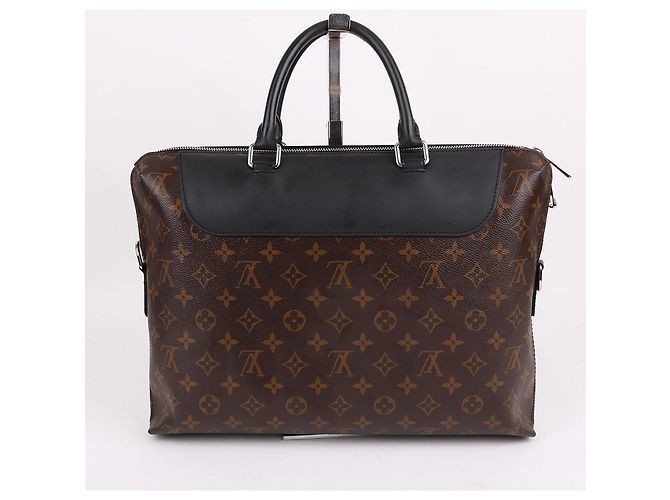 Louis Vuitton Pasta de documentos preta em tecido - vista 5