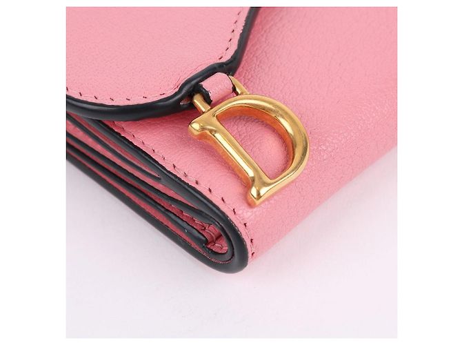 Dior Carteira com aba rosa com ferragens douradas - vista 7