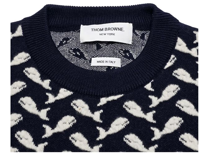 Thom Browne Jacquard-Strick aus Wolle und Kaschmir mit Wal-Motiv - Ansicht 5