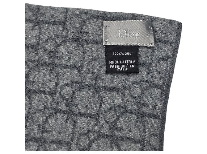 Sciarpa Dior Oblique in lana grigia - vista 5