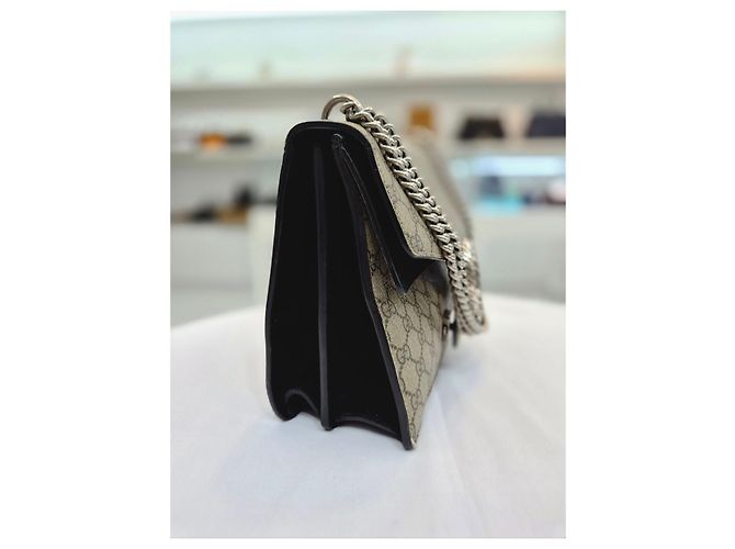 Gucci Borsa a tracolla Dionysus in suede nero con catena - vista 11