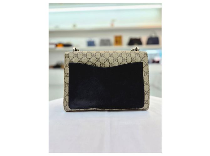 Gucci Borsa a tracolla Dionysus in suede nero con catena - vista 12