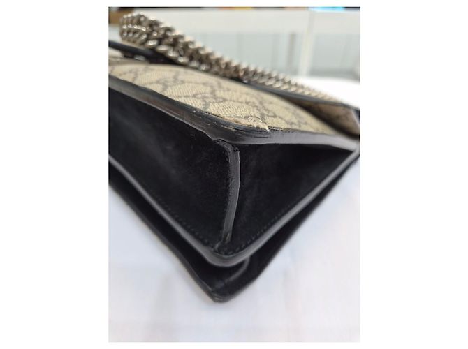 Gucci Borsa a tracolla Dionysus in suede nero con catena - vista 15
