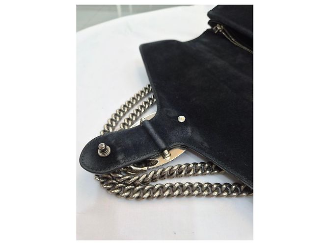 Gucci Borsa a tracolla Dionysus in suede nero con catena - vista 18