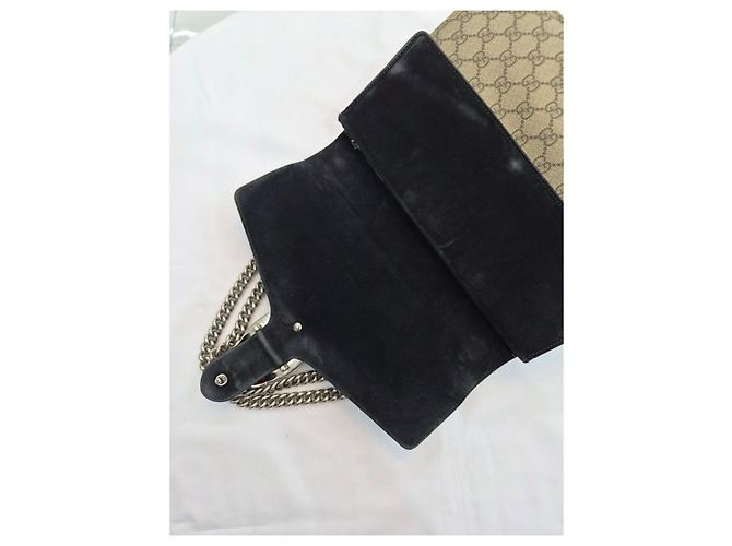 Gucci Borsa a tracolla Dionysus in suede nero con catena - vista 19