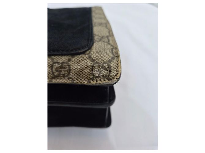 Gucci Borsa a tracolla Dionysus in suede nero con catena - vista 21