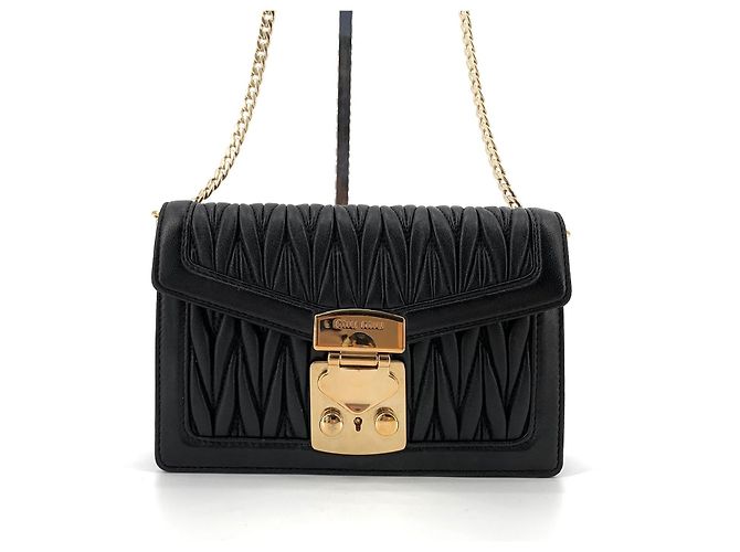 Miu Miu Borsa a tracolla Confidential Matelassé Gold Chain - vista 2