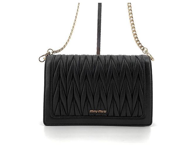 Miu Miu Borsa a tracolla Confidential Matelassé Gold Chain - vista 3