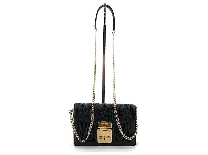 Miu Miu Borsa a tracolla Confidential Matelassé Gold Chain - vista 9