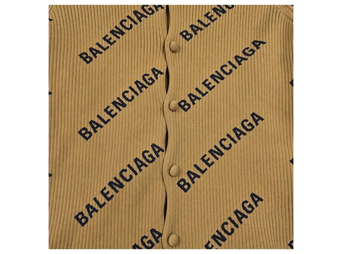 Balenciaga Cardigan côtelé multi-logos pour femme - vue 3