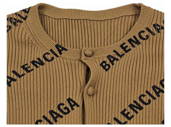 Balenciaga Cardigan côtelé multi-logos pour femme - vue 4