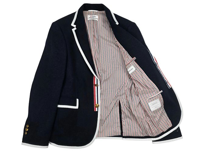 Thom Browne Blazer Jacket Navy Wool - view 4