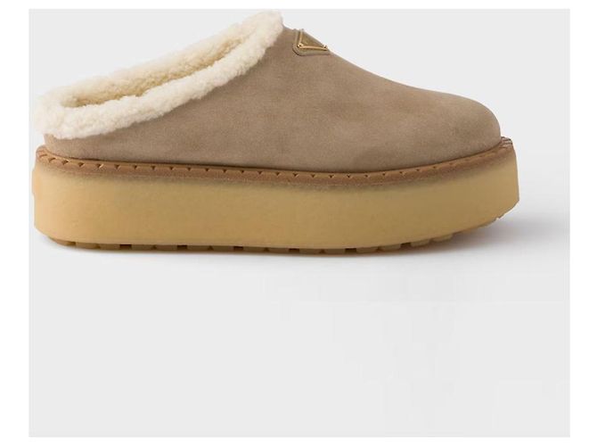 Prada Wildleder Mules Beige - Ansicht 7