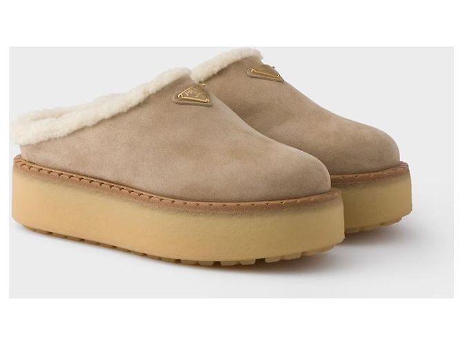 Prada Wildleder Mules Beige - Ansicht 8