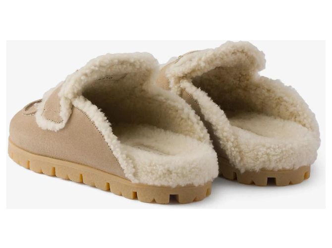 Prada Suede Shearling Mule Beige - Ansicht 9