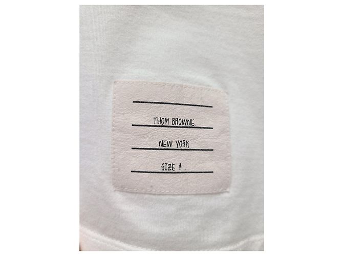Thom Browne White Medium Weight Jersey Side Slit T-Shirt - view 3
