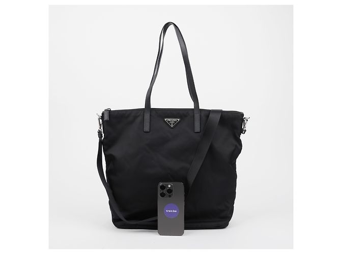 Prada Borsa Shopper Pocono da Donna Nero - vista 12