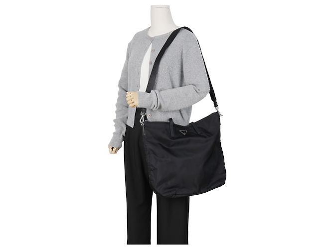 Prada Borsa Shopper Pocono da Donna Nero - vista 14