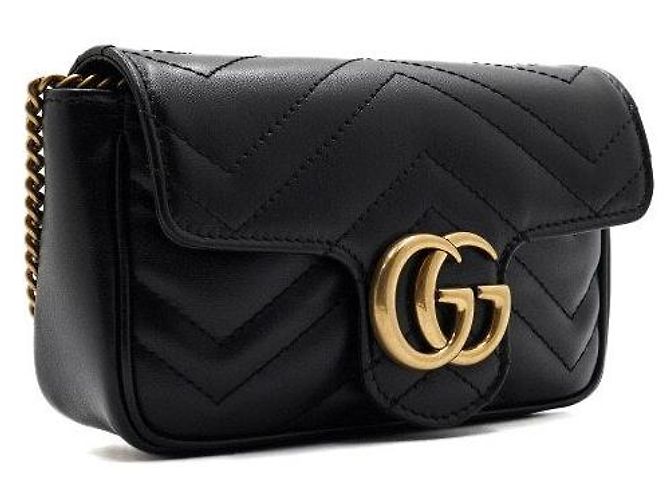 Gucci Borsa Super Mini Matelassé con catena dorata - vista 3