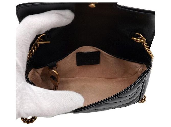 Gucci Borsa Super Mini Matelassé con catena dorata - vista 5