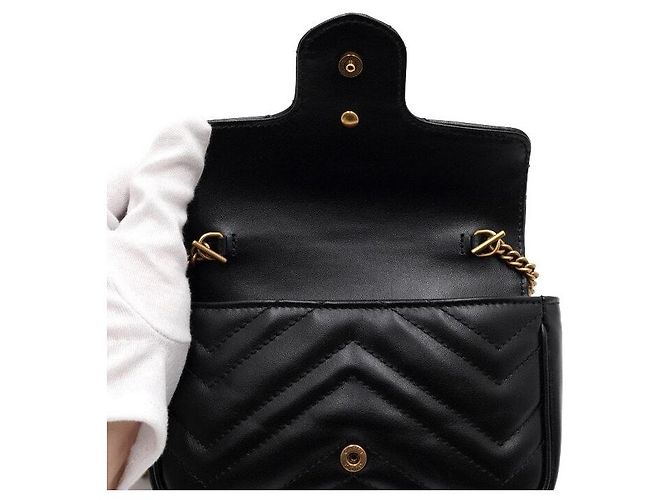 Gucci Borsa Super Mini Matelassé con catena dorata - vista 6