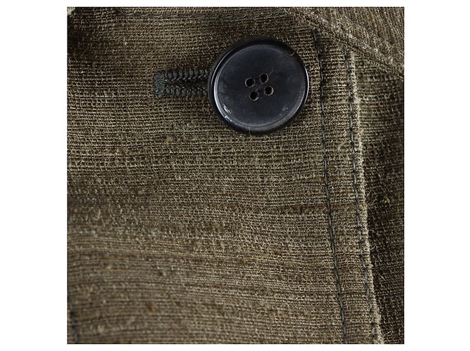 Chaqueta Christian Dior de seda caqui - vista 4