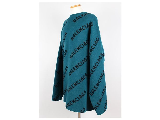 Balenciaga Langer Strickpullover Multi Logo - Ansicht 2
