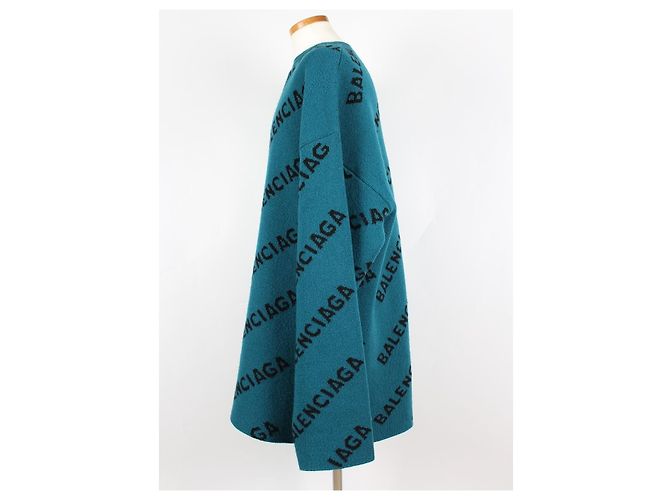 Balenciaga Langer Strickpullover Multi Logo - Ansicht 3