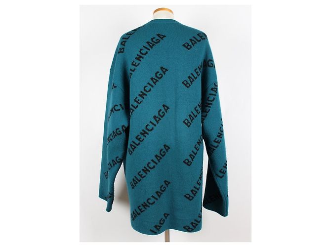 Balenciaga Langer Strickpullover Multi Logo - Ansicht 4