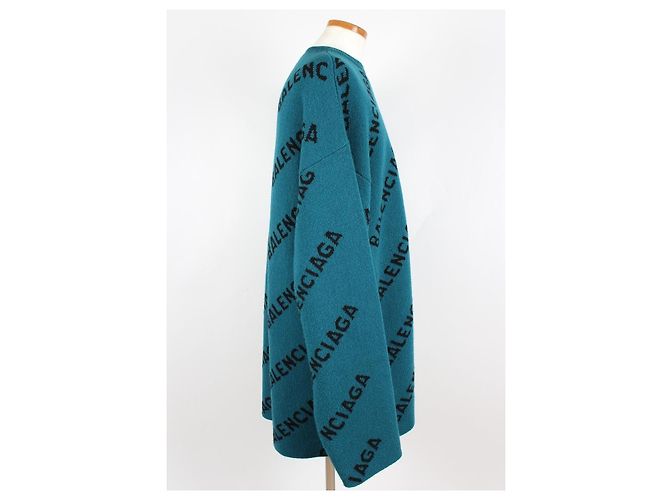 Balenciaga Langer Strickpullover Multi Logo - Ansicht 5