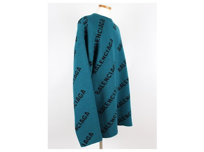 Balenciaga Langer Strickpullover Multi Logo - Ansicht 6