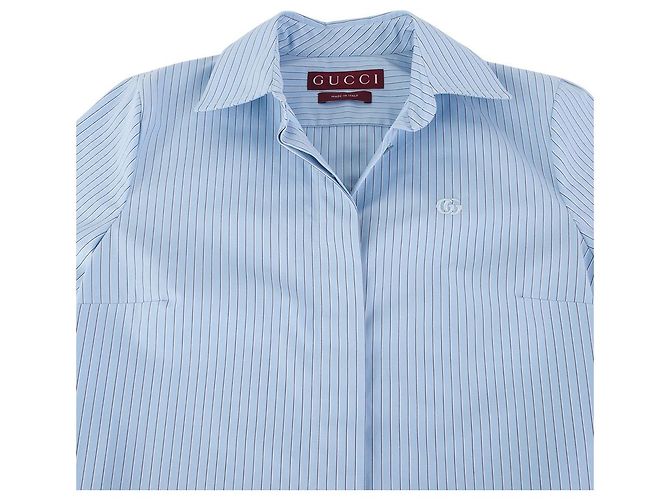 Gucci Camicia a righe in cotone con logo GG da donna - vista 3
