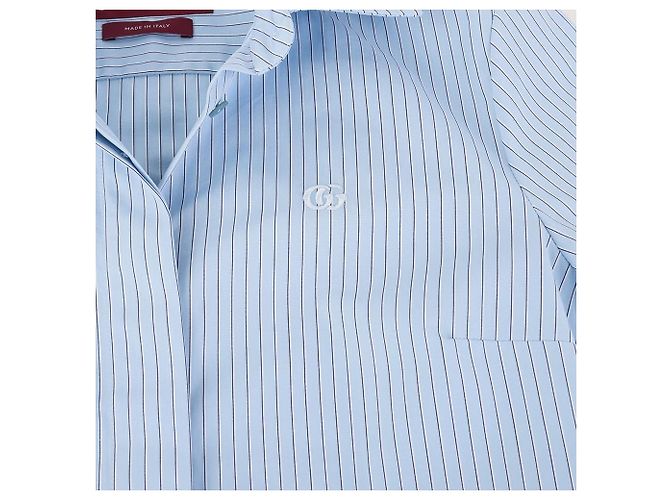 Gucci Camicia a righe in cotone con logo GG da donna - vista 4