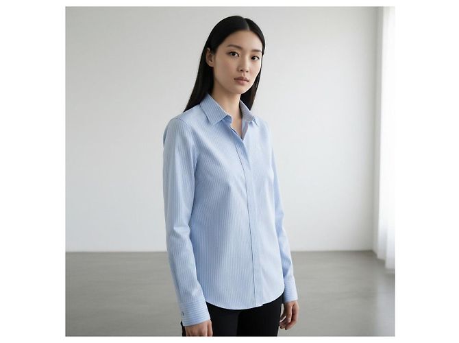 Gucci Camicia a righe in cotone con logo GG da donna - vista 7