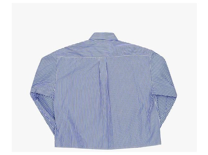Miu Miu Camicia cropped in popeline a righe - vista 5