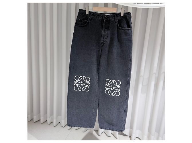 Loewe Pantaloni in denim baggy neri - vista 2