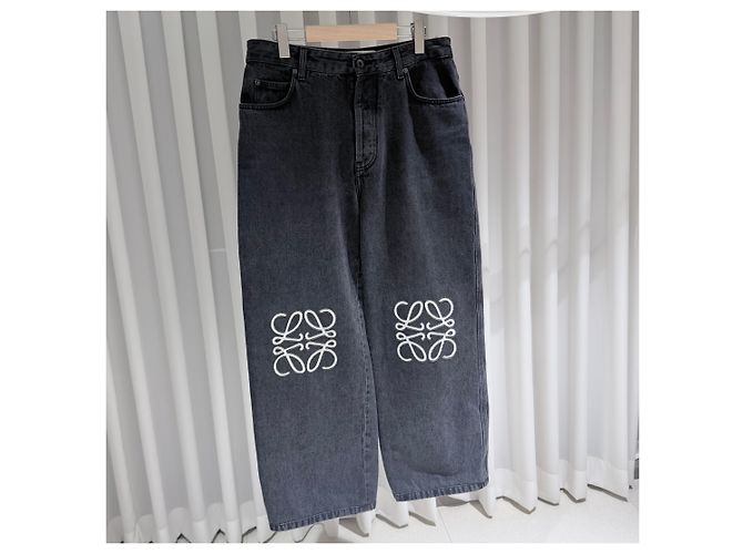 Loewe Pantaloni in denim baggy neri - vista 3
