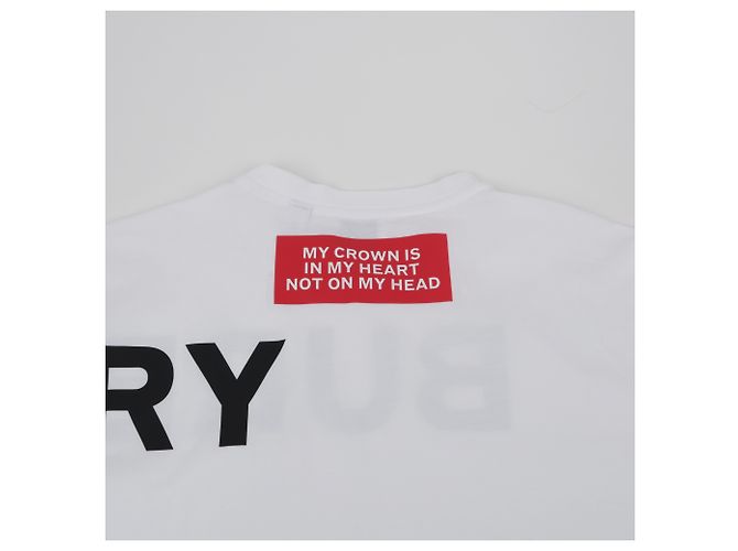 Burberry Camiseta Oversized de Algodón Estampada Blanca - vista 9