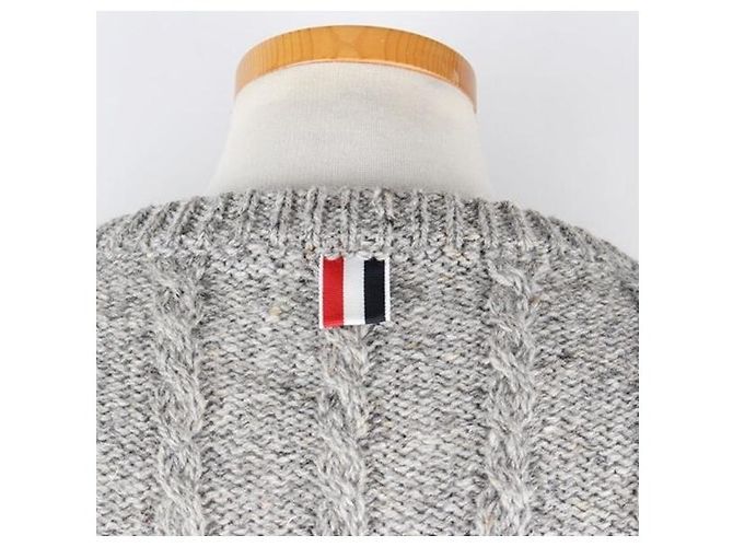 Thom Browne Cable Knit Grey Sweater - view 6