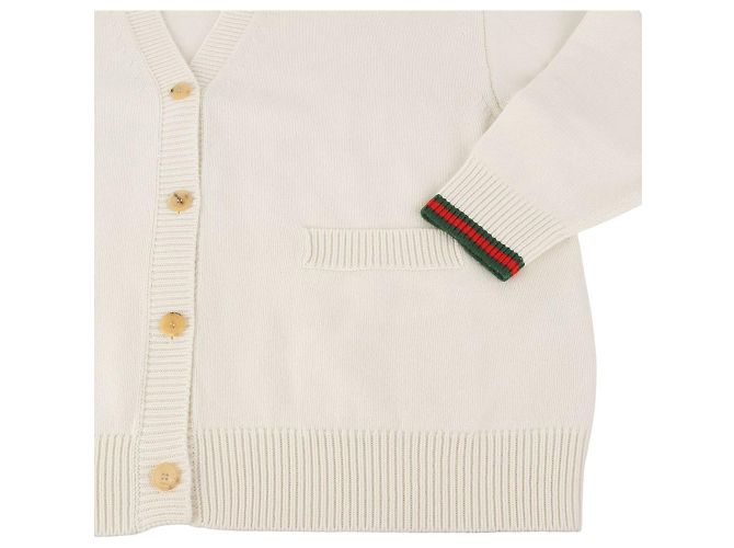 Gucci Woll-Kaschmir-Cardigan mit Web-Besatz - Ansicht 4