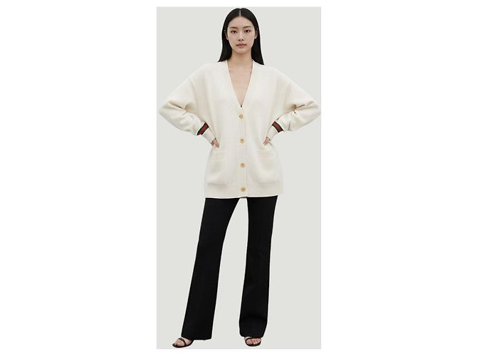 Gucci Woll-Kaschmir-Cardigan mit Web-Besatz - Ansicht 6
