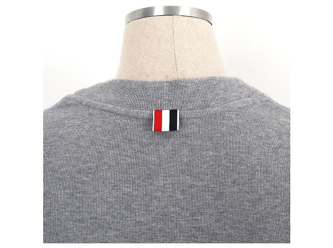 Thom Browne V-neck in cotone interlock Light - vista 6