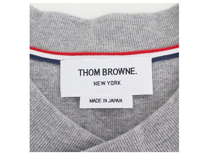 Thom Browne V-neck in cotone interlock Light - vista 9
