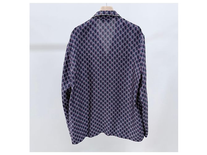 Gucci Camicia in seta multicolore con logo GG - vista 4