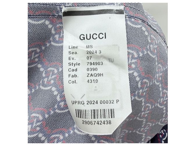 Gucci Camicia in seta multicolore con logo GG - vista 6