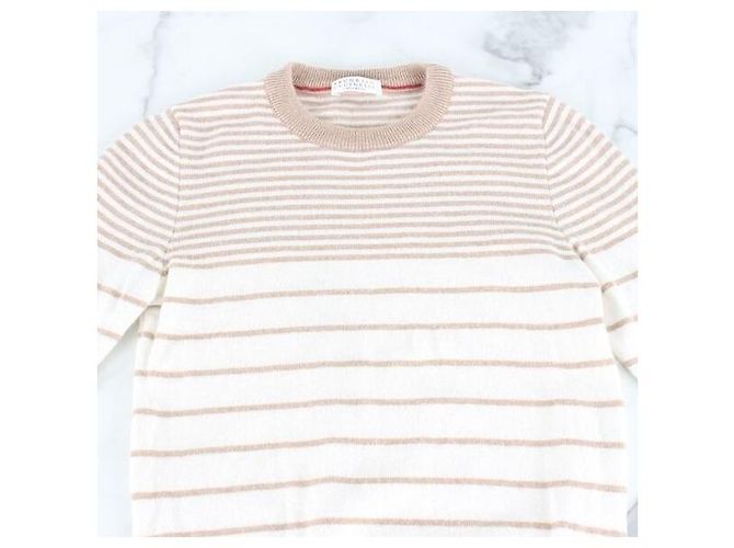 Brunello Cucinelli Kaschmir Strickpullover gestreift - Ansicht 3