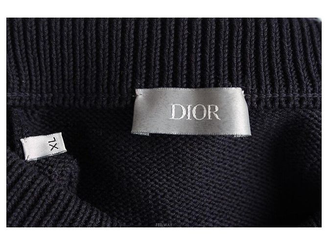 Dior Oblique Insert Knit Navy - vista 8