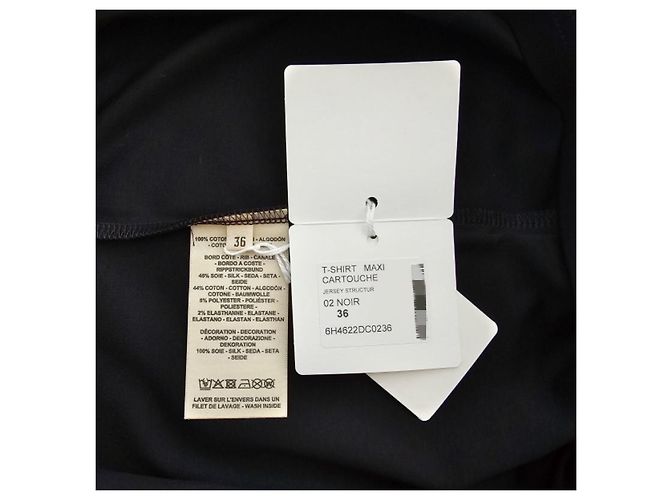 Hermès Maxi Bedrucktes Damen T-Shirt Kurzarm Noir - Ansicht 11