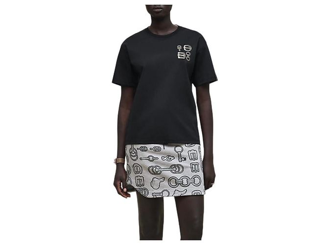 Hermès Maxi Bedrucktes Damen T-Shirt Kurzarm Noir - Ansicht 2